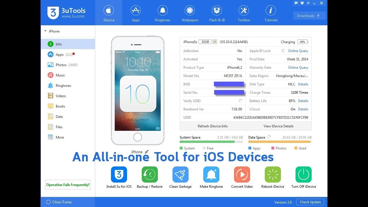 for iphone instal 3utools 3.03.017 free